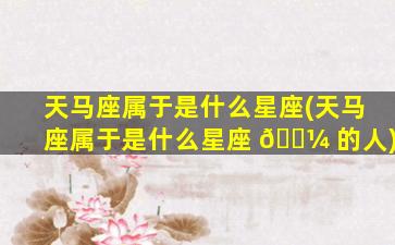 天马座属于是什么星座(天马座属于是什么星座 🌼 的人)